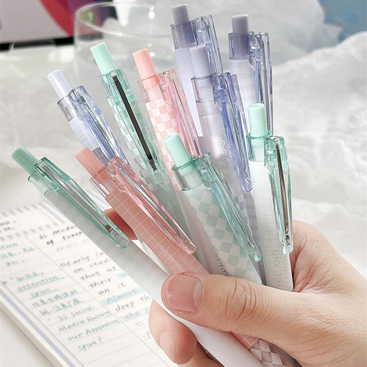 6 ks/sada Módní gelové pero Krásné Módní Papírnictví Gelové pero 0,5 mm Černé inkoustové pero Zpátky do školy Studentské potřeby