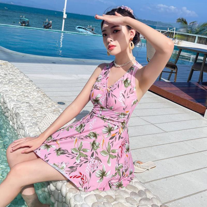 

Женские юбки без рукавов, купальный костюм, летняя мода, сладкий быстросохнущий купальник с цветочным принтом