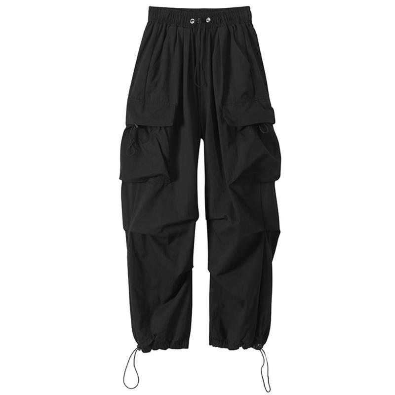 Women’s High Waist Wide Leg Windproof Cargo Pants - Black, Spring/Summer 2025 Collection
