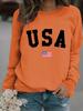 Autumn & Winter Women's USA Print Long-Sleeve Pullover Hoodie