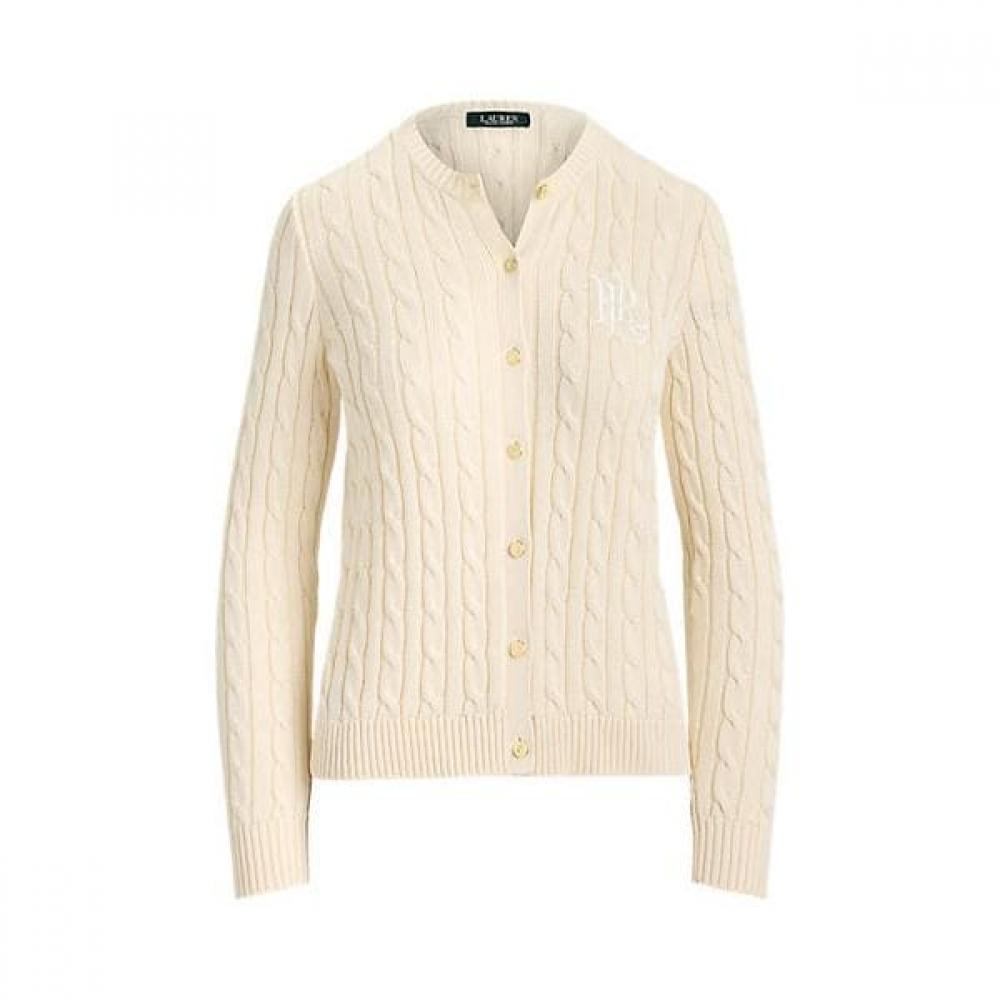 Lauren Ralph Lauren Cable Knit Cotton Blend Cardigan Wmlrswes6820924101