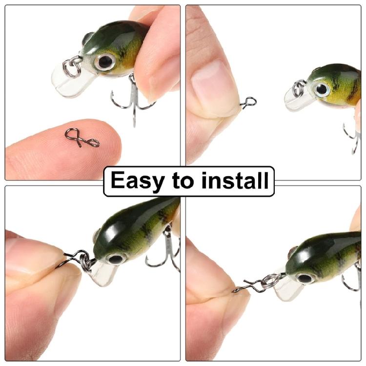 Quick Change Lure Clip for Hook Lures Fly Fishing Snap Stainless Fishing Connector Lure Change Clip