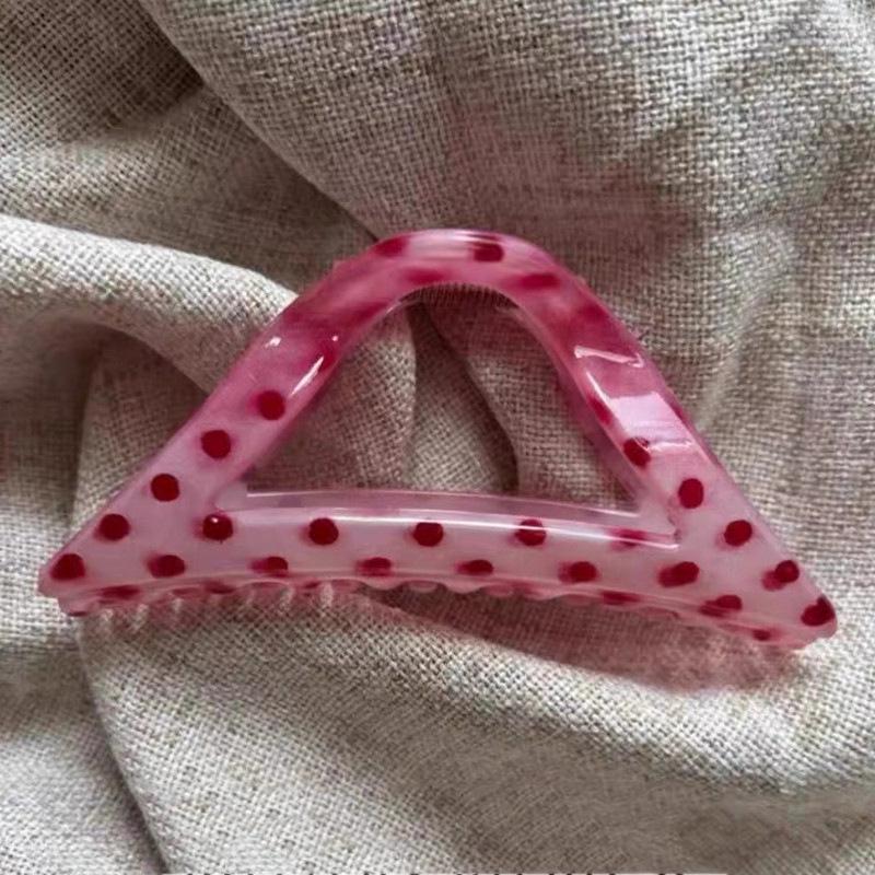 Polka Dot Frangipani Claw Clip - Elegant Half-Up Hair Accessory