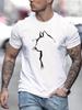Men's 100% Pure Cotton Summer Loose Oversized Casual Comfortable Cat Pattern Printed Sports Round Neck Short Sleeved T-shirt Top