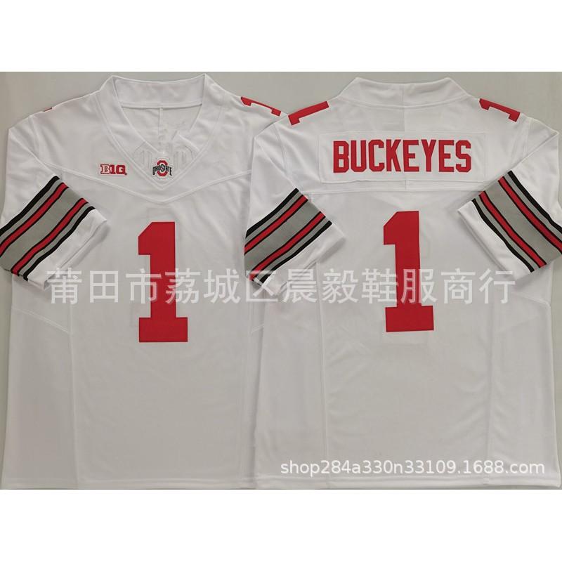 Embroidered College Rugby Jersey Men - Ohio State Buckeyes Style Numbers 7 33 18 2 1 4 Fall Winter Wear