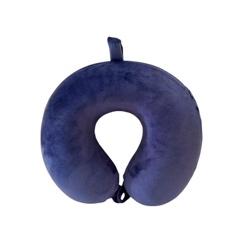 Portable Memory Foam U-shaped Travel Neck Pillow - Crystal Velvet Office & Airplane Nap Support
