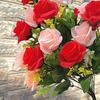 Large 18-Head Rose Bouquet for Living Room or Wedding Decor – Silk & Plastic Arrangement