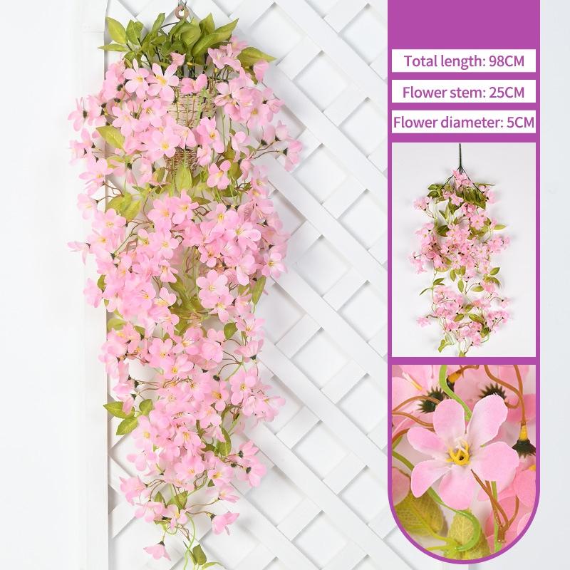 Artificial Violet Vine Wall Hanging Flowers Simulated Rose Fake Flowers Garden Wedding Scene Party Arch Garland Decorations