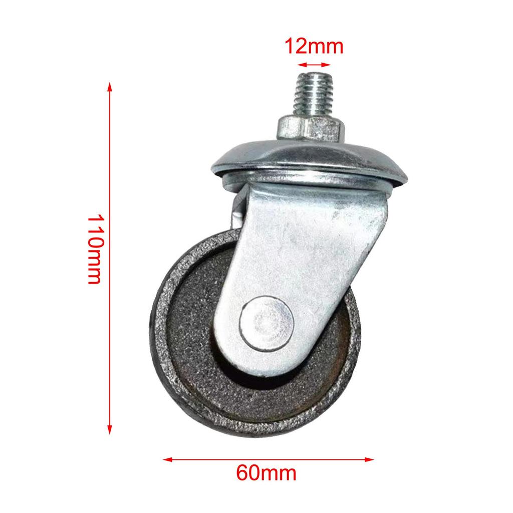 Rangierwagenheber Rollen Horizontal Schwarz Räder 12mm Schaft Direkter Ersatz Zubehör für 3 Tonnen Rangierwagenheber
