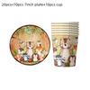 Woodland Animal Jungle Forest DIY Party Decoration Plate Cup Tablecloth Birthday Party Baby Shower Kids Birthday Party Supplies 5