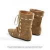 2025 Neue Plissierte Spitzschuh-Stiefeletten Damen Flache Riemen 2025 Herbst und Winter Neue Retro Nischen Mid-Leg Stiefel