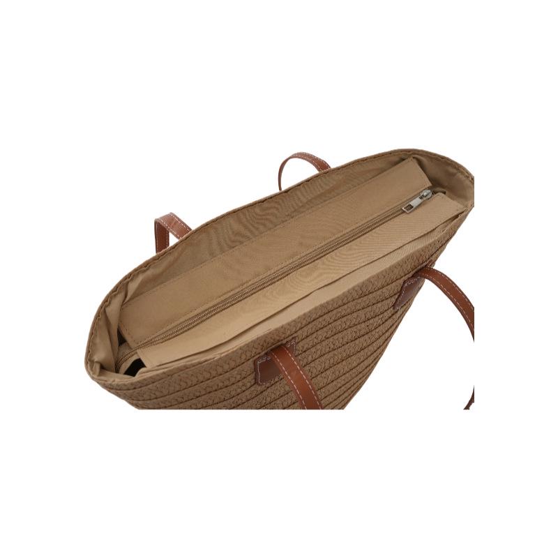 Women's Large Capacity Woven Straw Tote Bag - 2024 High-End Shoulder Bag for Beach or Commute