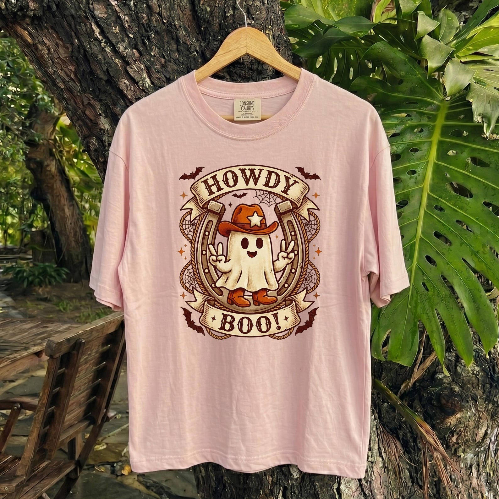 Howdy Boo Shirt, Western Ghost Halloween Tee, Cute Cowboy Ghost Shirt, Pink Halloween Graphic Tee, Spooky Fall Shirt Gift XL