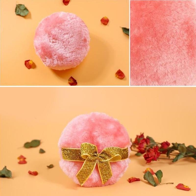 Large Body Powder Puff Glass Storage Jar With Dustproof Lid For Cosmetic Cotton Swabs Makeup Equipment