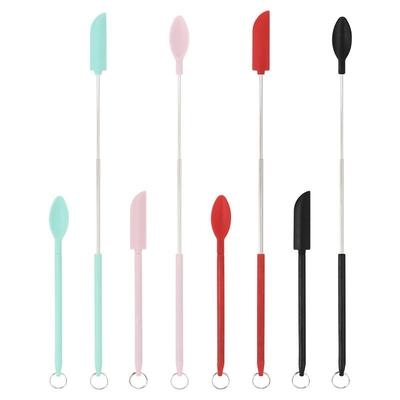 2 pezzi/set set di strumenti per spatola mini spatola in silicone raschietto a doppia estremità bellezza con cucchiaio per barattoli da cucina