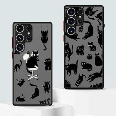 Case for Samsung Galaxy Note 20 Ultra 10+ S25 Ultra S23 FE S24 Plus S20 FE S22 S21 S26 Funda Back Phone Cover Cute Cartoon Cat