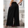 Women's Fashion Casual Solid Color Print High Waist Trousers Pants & Capris