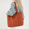 Borsa a tracolla casual da donna in piuma borsa a tote invernale a rombi