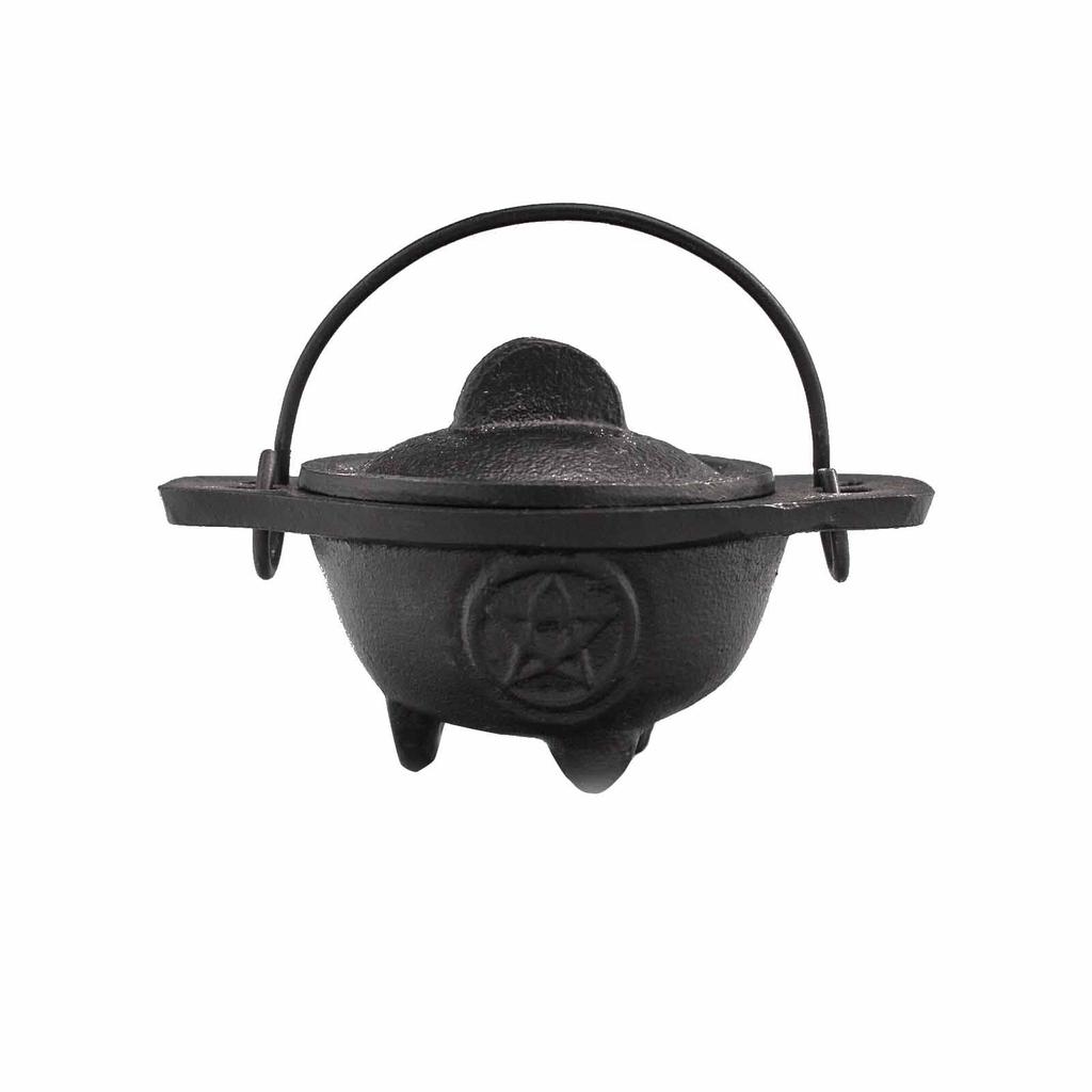 Cast Iron Cauldron With Pentagram 5x9 Cm