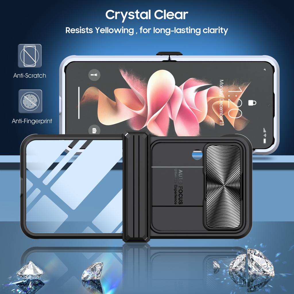 Drop Protection Acrylic Folding Clear Case For Samsung Galaxy Z Flip 4 5g Flip4 Zflip4 Camera Protective Phone Bag Funda Coque