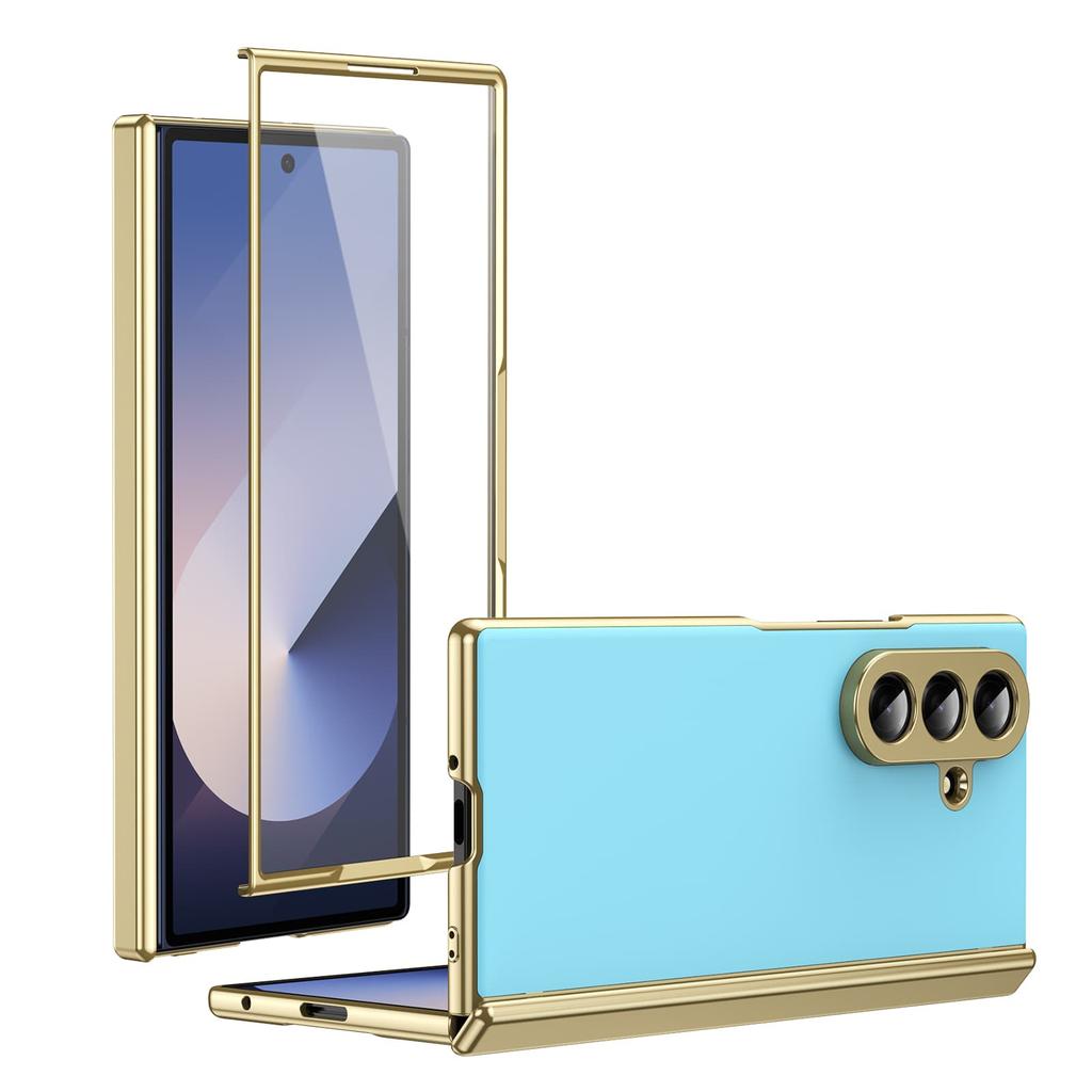 Plating Colorful AG Aluminium Alloy Hinge Protect Case for Samsung Galaxy Z Fold 8 7 6 5 4 3 Glass Screen Film Anti-drop Cover