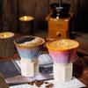 Japanese Retro Ceramic Coffee Mugs Household Kitchen Kiln Change Flow Glaze Funnel Cup with Base Restaurant Dessert Utensils