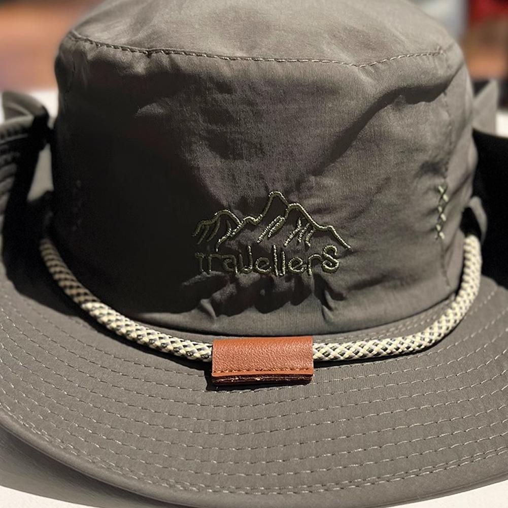 Summer Men's Sunshade Cap Waterproof Quick-drying Breathable Wide Brim Anti-UV Adjustable Outdoor Fishing Hiking Fisherman Hats