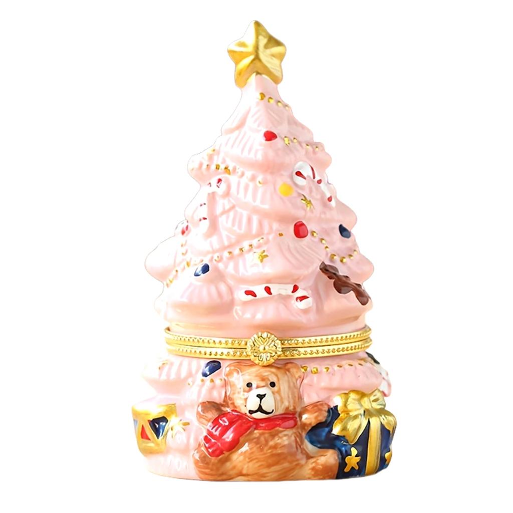 Christmas Tree Jewelry Trinket Box Fine Craftsmanship Creative Treasure Case Candy Box Suitable for Holiday Parties Desk