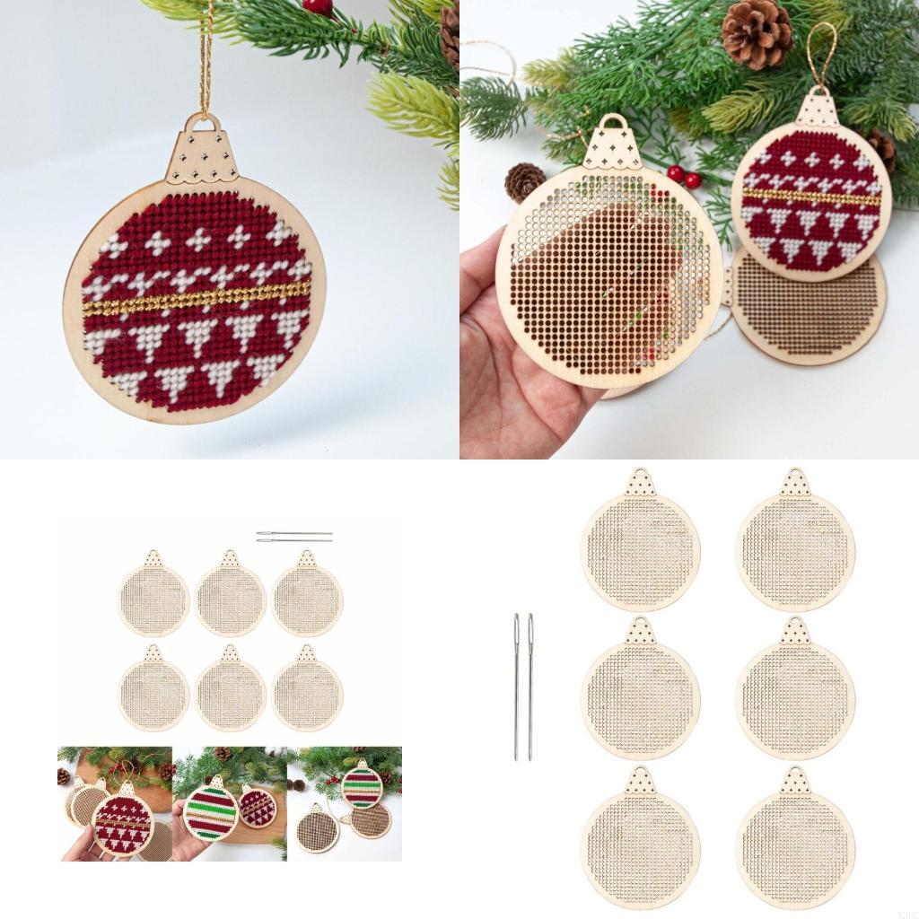 Рождественские деревянные стежки Деревянные рождественские елочные украшения Рождественские украшения для DIY-проекта X3UC China Mainland