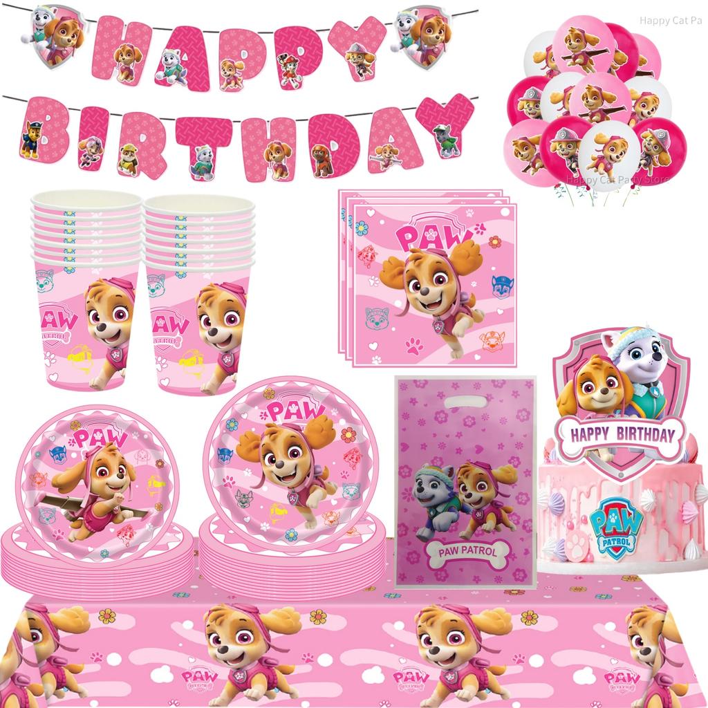 Birthday Decorations Paw Patrol for Girl Paw Patrol Birthday Kit Tablecloth Plate Cup Baby Shower Skye Birthday Party Favors