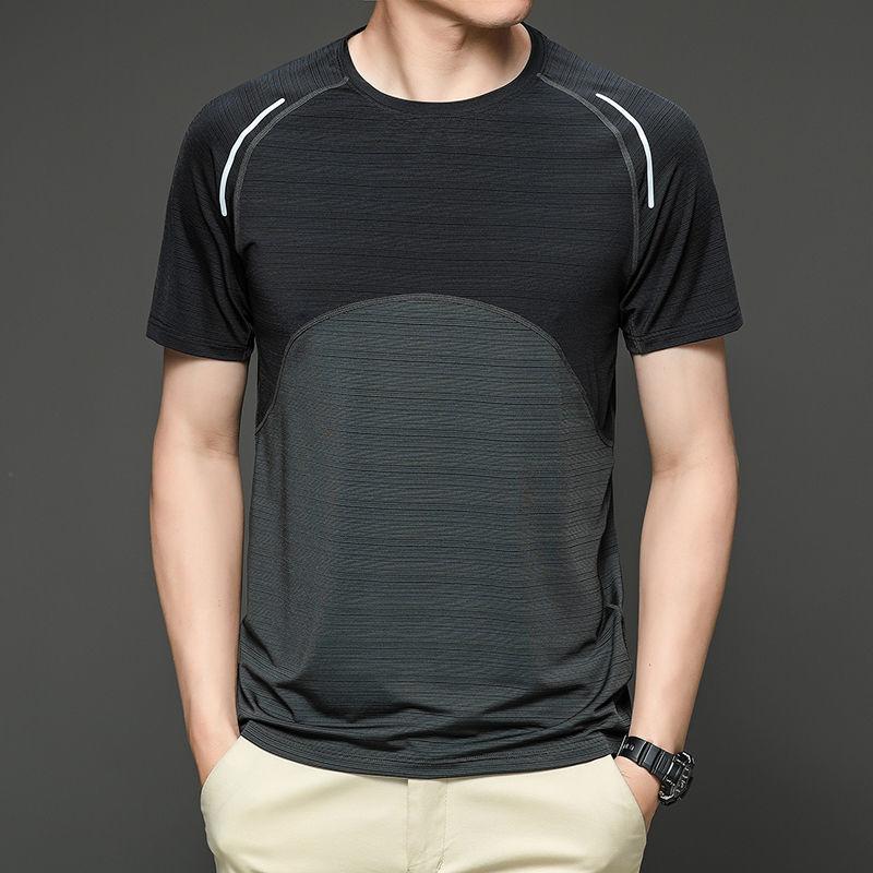 Майка мужская беговая с коротким рукавом футболки для йоги топы из лайкры вещи для спортзала одежда мужская толстовка влагоотводящая дышащая сухая посадка M 1589₽