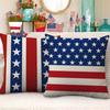 4Th Of July Patriotic Decorative Throw Pillow Covers Set Of 4, America Usa Red White Blue Stripes Stars Porch Outdoor Pillowcase