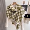 Winter Imitation Cashmere Scarf Women'S Camellia Korean Version Dongdaemun Shawl Versatile Cute Thickened Scarf Tide