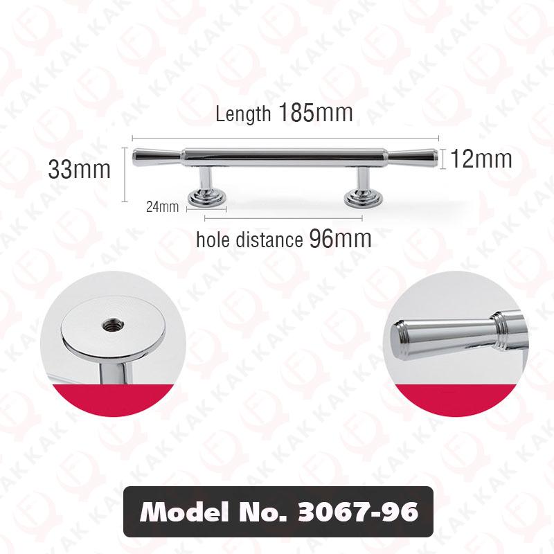 KAK Bright Chrome Kitchen Handles for Cabinets Zinc Alloy Silver Furniture Handles for Cabinets and Drawers Door Hardware