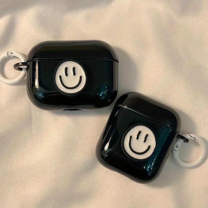 Black smiley face is suitable for Apple AirPods Pro generation Bluetooth headset soft case 1/1/1 generation protective cover decoration