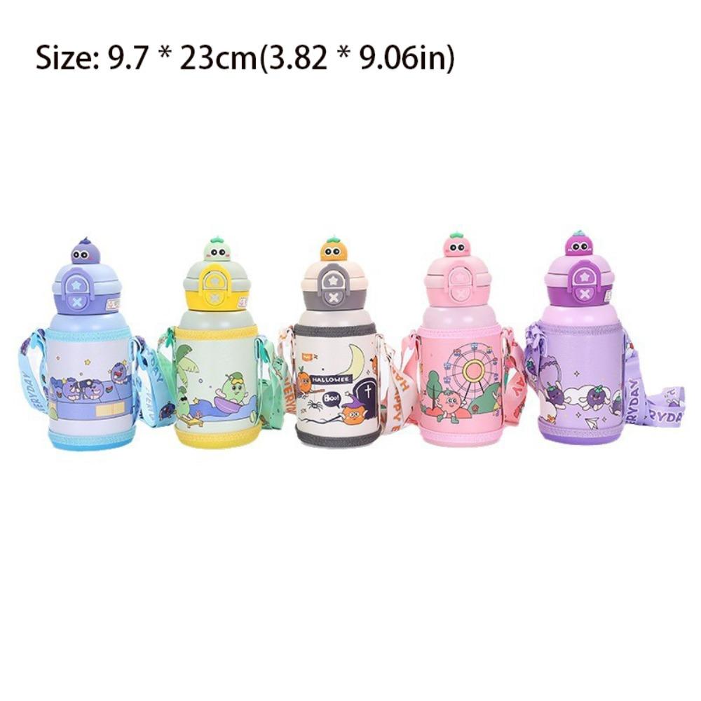 Cute Cartoon Children Thermal Cup Pop-up Lid Thermal Water Bottle Insulated Cup  Drinkware