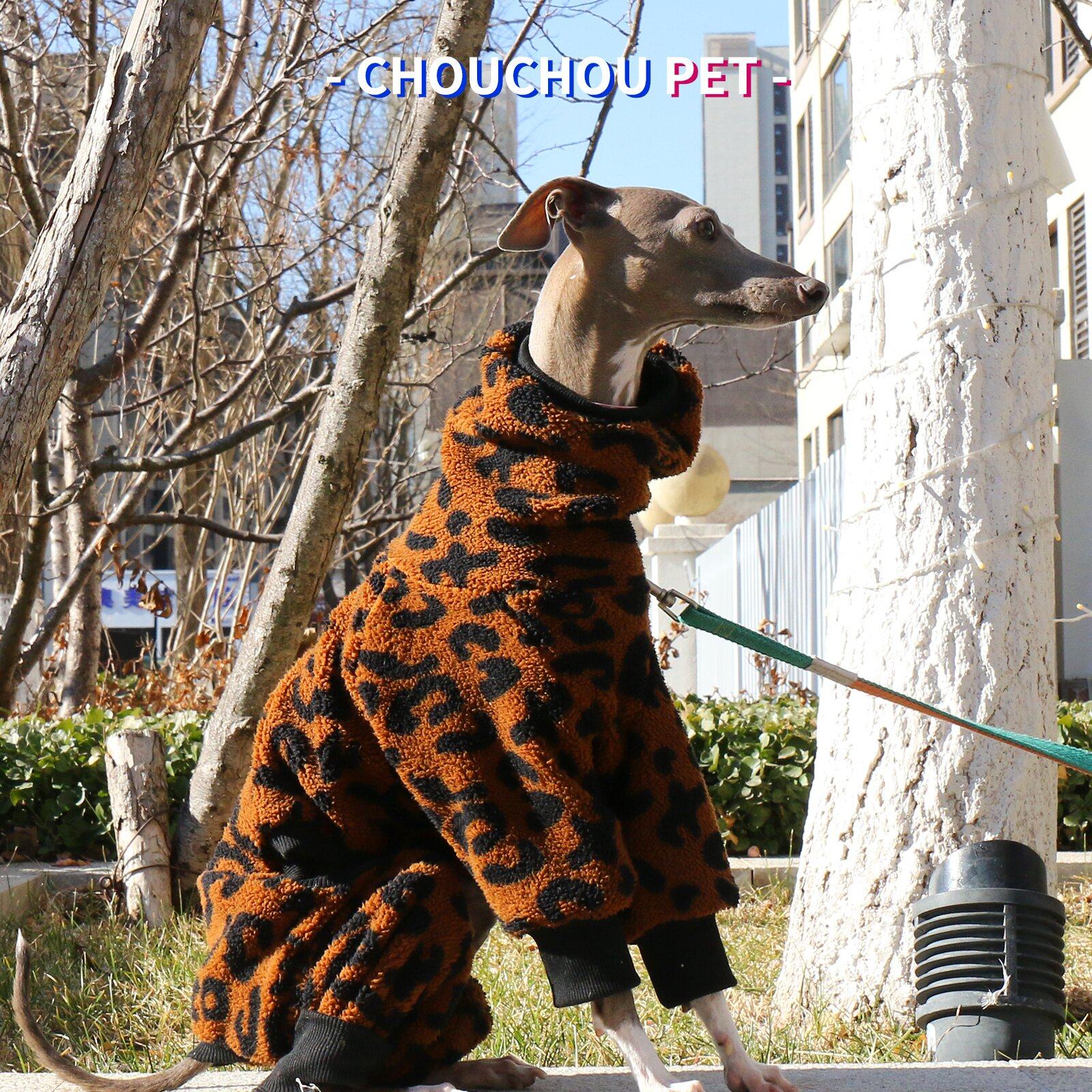 Winter Pet Dog Fleece Jumpsuit,Leopard