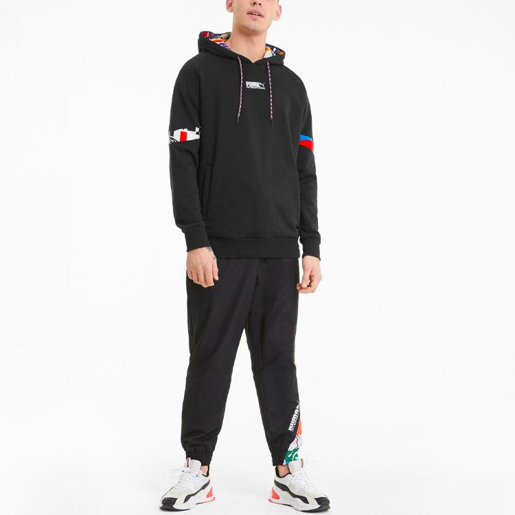 Puma Intl Sports Stitching Printed Hooded Sweatshirt Black 531330-01