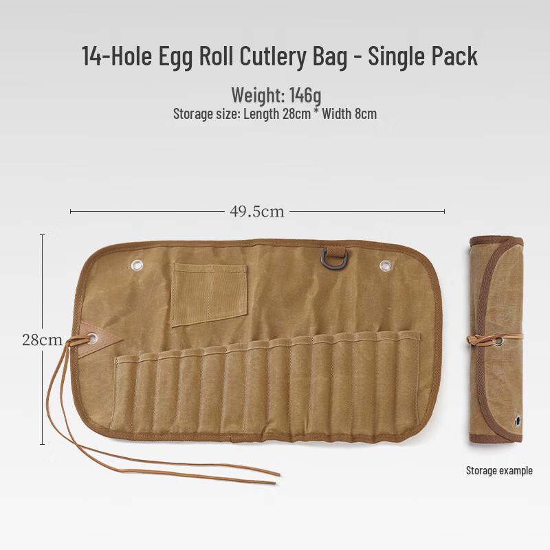 OEING Waxed Canvas Roll-Up Cutlery Storage Bag