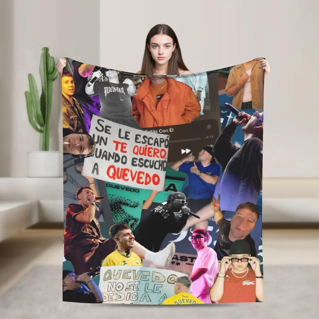 Super Soft Blanket Decorative Rapper Quevedo Music Throw Blanket Flannel Bedspread For Bedroom Funny Sofa Bed Cover