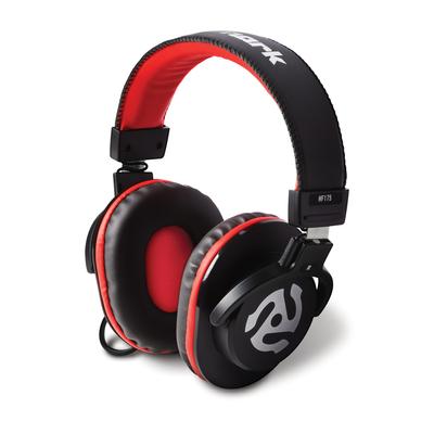 Numark Versiegelte tragbare Monitoring-DJ-Kopfhörer mit 40-mm-Treibern und weichen Leder-Ohrpolstern mit 3-m-Kabel HF175 Schwarz Rot (Gerade) &