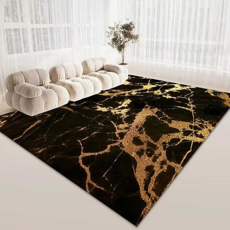 Luxury Nordic Flannel Carpets for Living Room Sofa Beside Texture Decoration Bedroom Rug Large Size Non-slip Washable Lounge Mat
