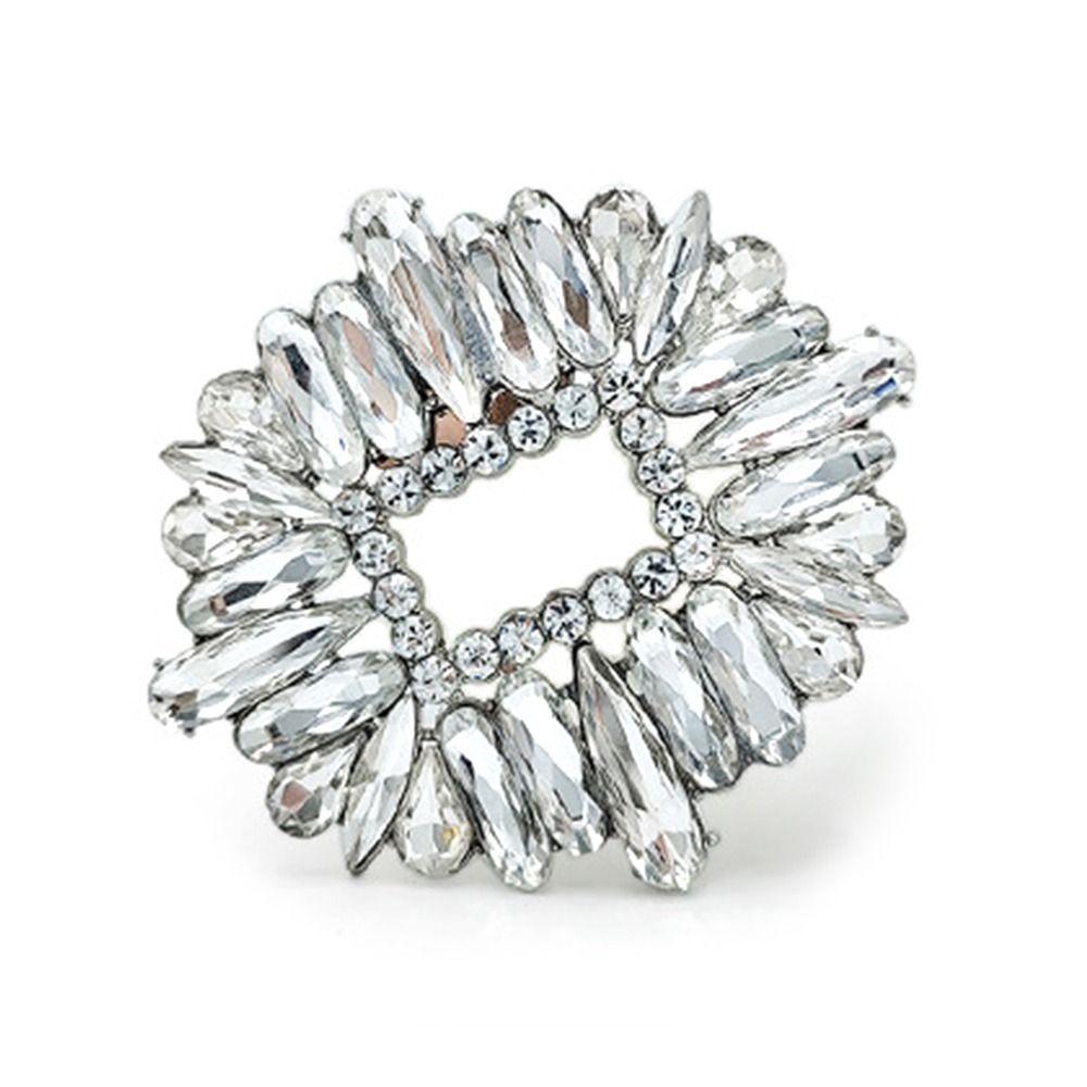 Wedding Bride Shoe Decorations Clip Glass Crystal High Heel Flower Charm Buckle Removable Rhinestone Buckle Decorative Women