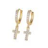 Fashionable and Personalized Cross Ear Buttons for Women Simple Temperament Full of Zircon Earrings Earrings