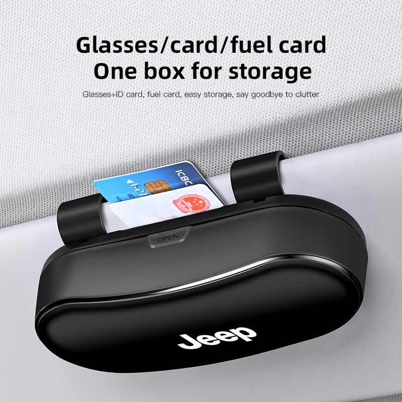 Car Sunglasses Storage Box Interior Accessories For Jeep Grand Cherokee Compass Patriot Willys Liberty Rubicon XJ Hawk Wrangler AKS1