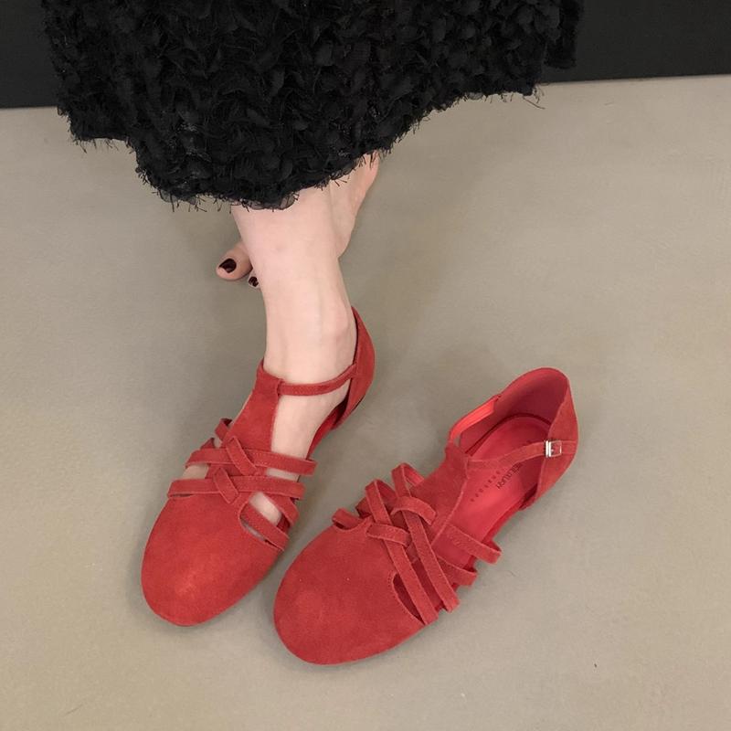 Fashion SUOJIALUN 2025 Summer New Brand Women Sandal Fashion Close Toe Slingback Shoes Soft Flat Heel Outdoor Dress Sandal Shoes