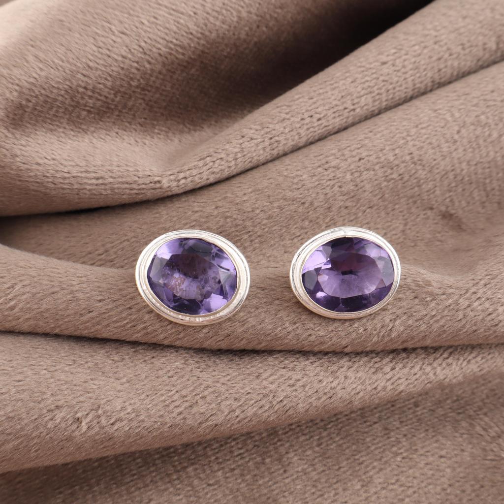 Iolite Jewelry, Handmade Gemstone Pendant, 925 Solid Sterling Silver Earrings Spiritual Jewelry, For Engagement Gift