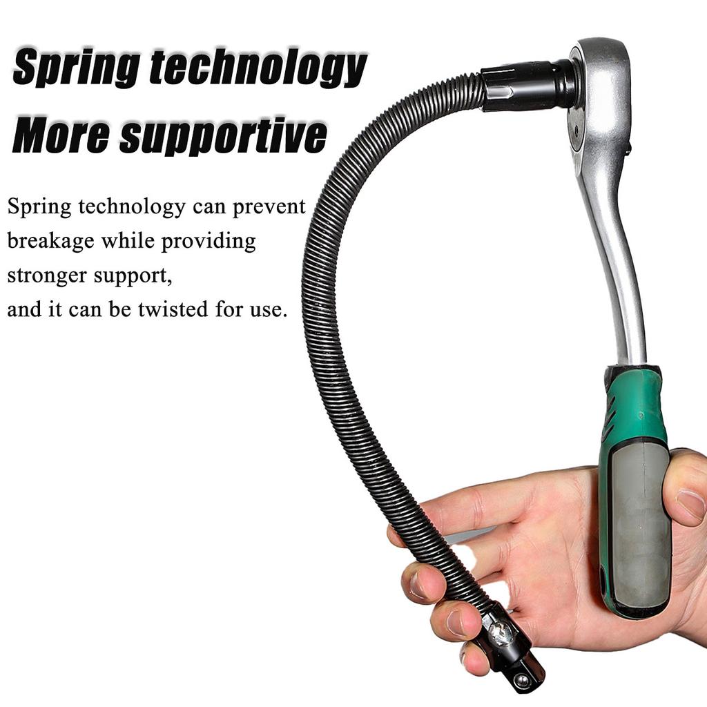 Flexible Socket Extension, Flexible Wrench Extension Drive Socket Driver Handle 2pcs (250MM,350MM)