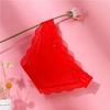 Women Mid‑Low Waist Sheer Mesh Panties Scalloped Lace Trim Double Bows Decor Soft Breathable Sweet Ladies Briefs Underwear Lingerie
