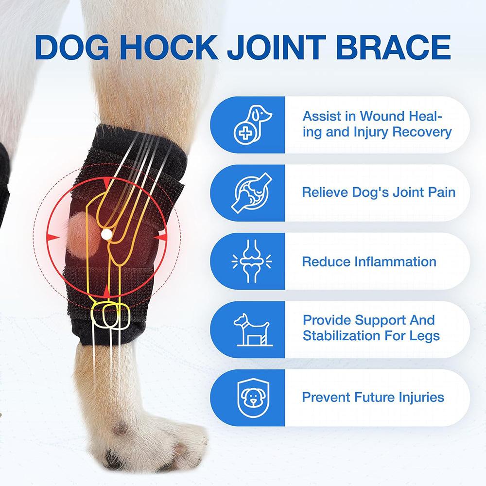 Dog Knee Pads Protector for Injury Recovery Breathable Support Bandage Wrap for Hock Joint Leg Protection